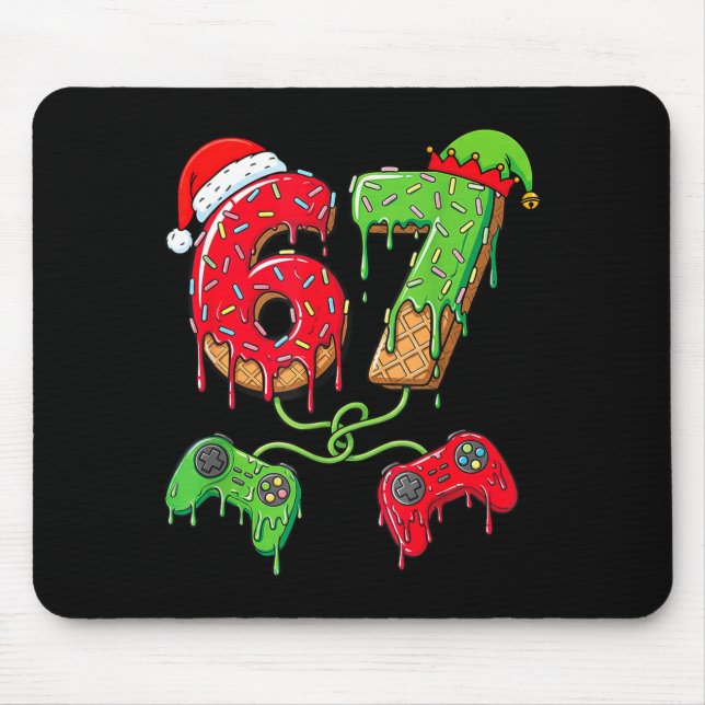 67 Ice Cream Drip Gamer Six Seven Meme Christmas K Mouse Pad (Front)