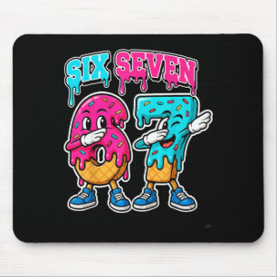 67 Ice Cream Drip Gen Alpha Slang Six Seven Meme 6 Mouse Pad