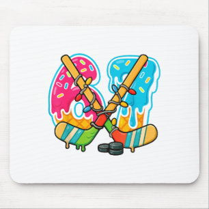 67 Ice Cream Drip Hockey Christmas Light Mouse Pad