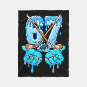 67 Ice Cream Drip Hockey Gen Alpha Slang Six Seven Fleece Blanket