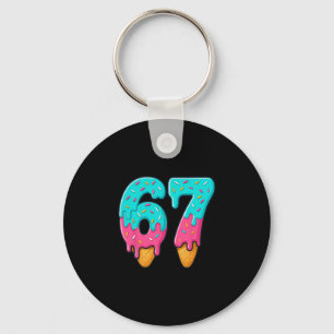 67 Ice Cream Drip Meme Funny Six Seven Gen Alpha S Key Ring