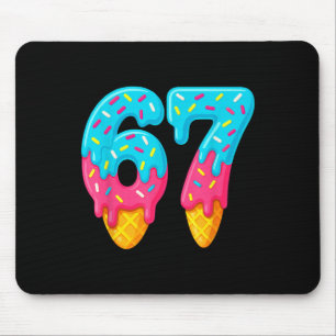 67 Ice Cream Drip Meme Funny Six Seven Gen Alpha S Mouse Pad
