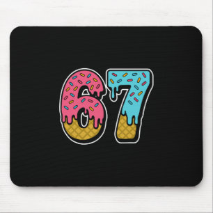 67 Ice Cream Drip Meme Funny Six Seven Gen Alpha S Mouse Pad