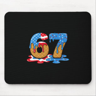 67 Ice Cream Drip Meme Funny Six Seven Gen Alpha S Mouse Pad