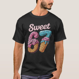 67 Ice Cream Drip Meme Funny Six Seven Gen Alpha T-Shirt