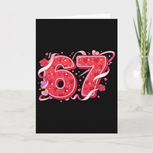 67 Ice Cream Drip Meme Funny Six Seven Valentine D Card