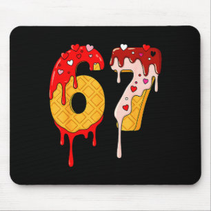 67 Ice Cream Drip Meme Funny Six Seven Valentine D Mouse Pad