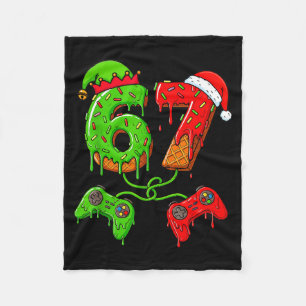 67 Ice Cream Drip Meme Gamer Six Seven Christmas B Fleece Blanket