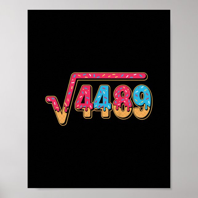 67 Ice Cream Drip Meme Math Teacher School Square  Poster (Front)