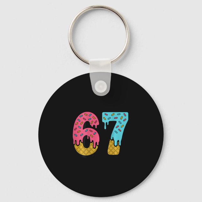 67 Ice Cream Drip Meme Six Seven Game Day (on Ck)  Key Ring (Front)