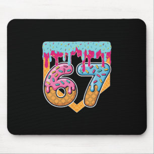 67 Ice Cream Drip Meme Six Seven Gen Alpha Slang Mouse Pad