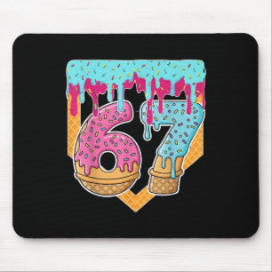 67 Ice Cream Drip Meme Six Seven Gen Alpha Slang _ Mouse Pad
