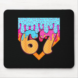 67 Ice Cream Drip Meme Six Seven Gen Alpha Slang Mouse Pad