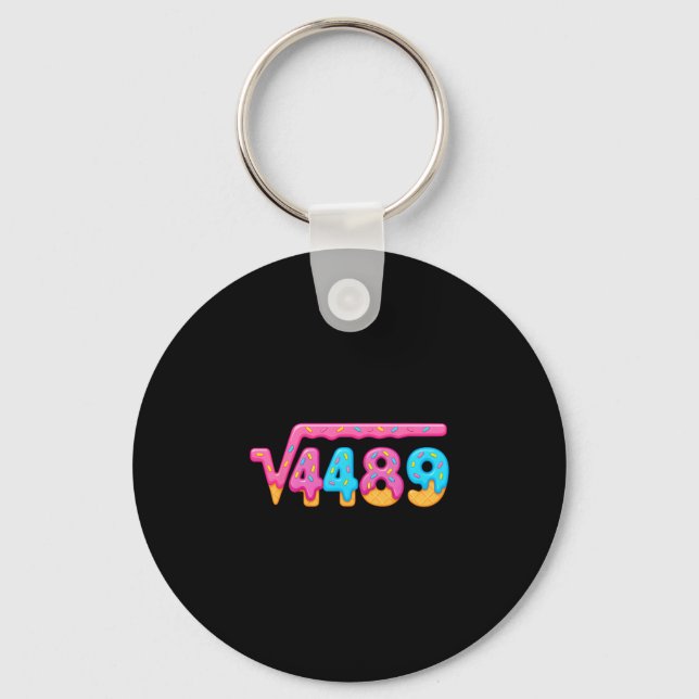 67 Ice Cream Drip Meme Square Root 4489 Gen Alpha  Key Ring (Front)