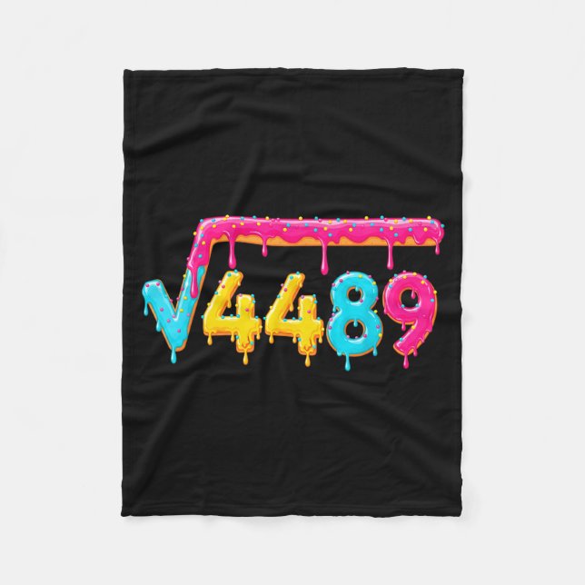 67 Ice Cream Drip Meme Square Root 4489 Math Teach Fleece Blanket (Front)