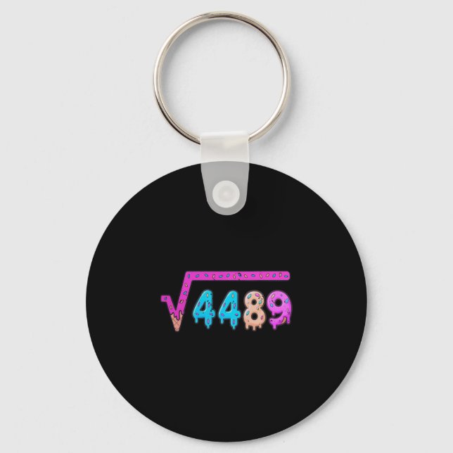 67 Ice Cream Drip Meme Square Root 4489 Six Seven  Key Ring (Front)