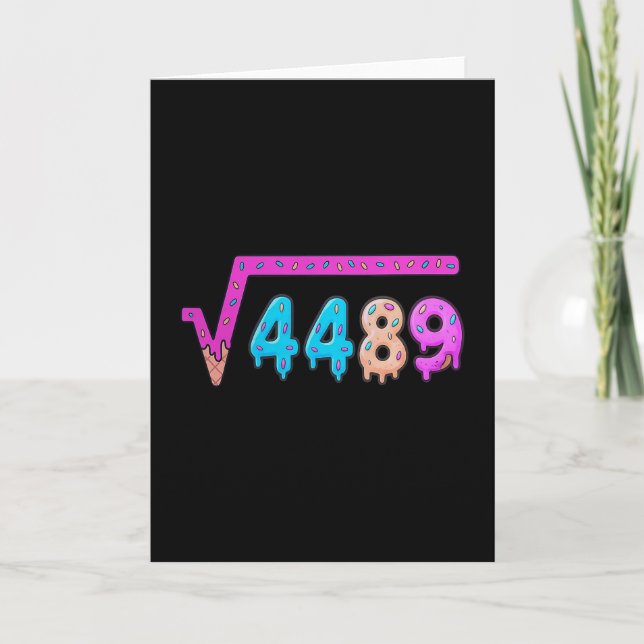 67 Ice Cream Drip Meme Square Root 4489 Slang Math Card (Front)