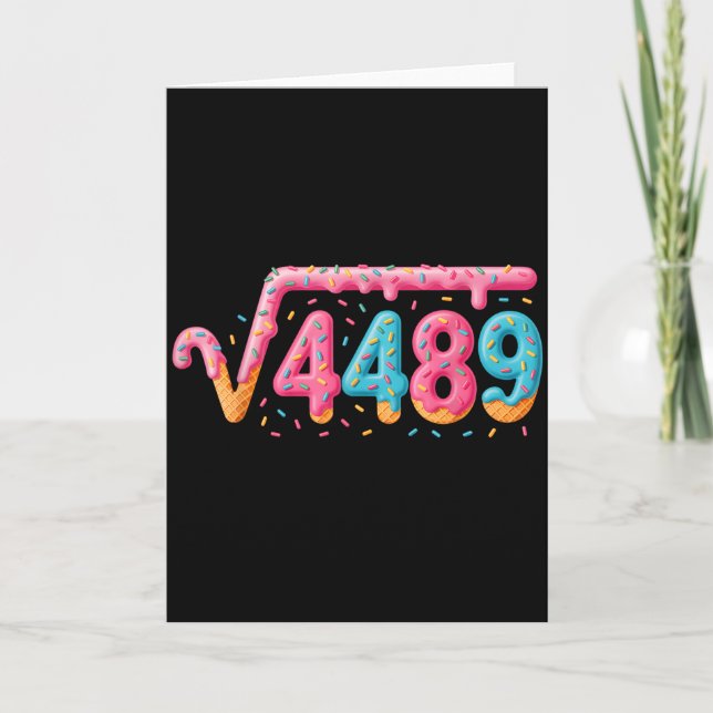 67 Ice Cream Drip Meme Square Root 4489 Slang Math Card (Front)