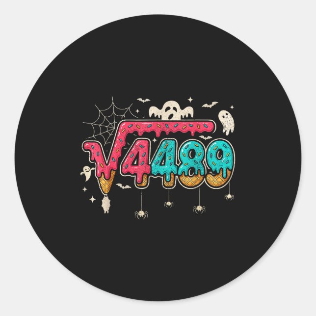 67 Ice Cream Drip Meme Square Root 4489 Slang Math Classic Round Sticker (Front)