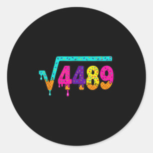 67 Ice Cream Drip Meme Square Root 4489 Slang Math Classic Round Sticker