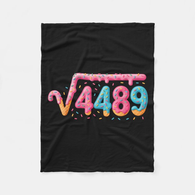 67 Ice Cream Drip Meme Square Root 4489 Slang Math Fleece Blanket (Front)