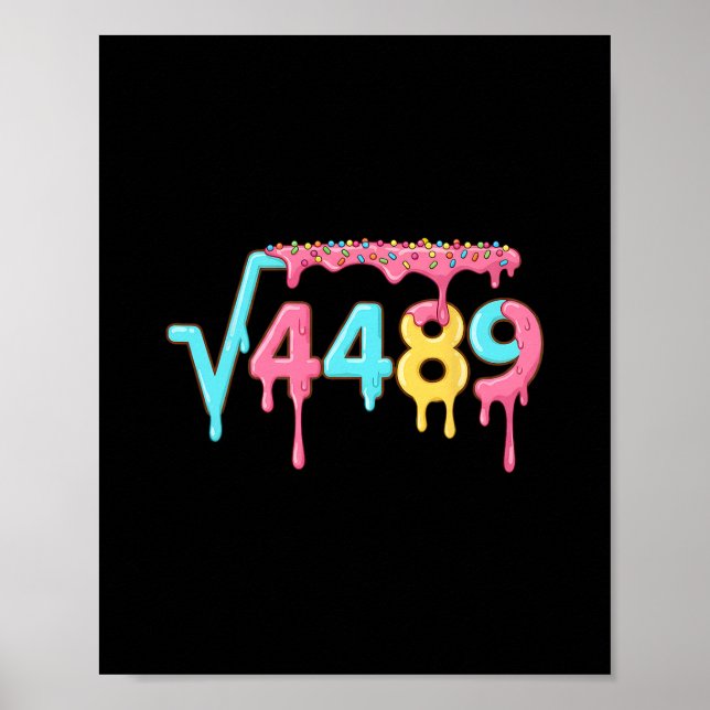 67 Ice Cream Drip Meme Square Root 4489 Slang Math Poster (Front)