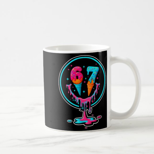 67 Ice Cream Drip Number 67 Player 67th Birthday  Coffee Mug (Right)