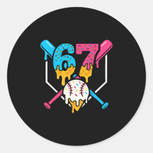 67 Ice Cream Drip Sell Meme Six Seven Gen Alpha Sl Classic Round Sticker