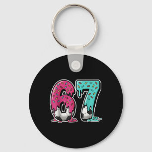 67 Ice Cream Drip Soccer Gen Alpha Slang Six Seven Key Ring
