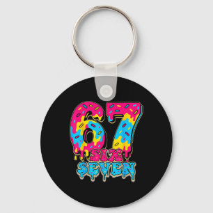 67 Ice Cream Drip Softll Gen Alpha Slang Six Seven Key Ring