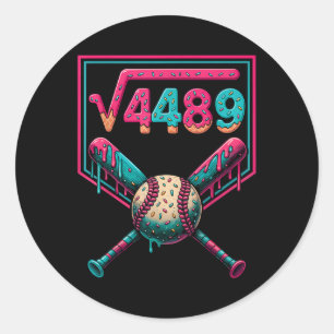 67 Ice Cream Drip Square Root 4489 Slang Math Teac Classic Round Sticker