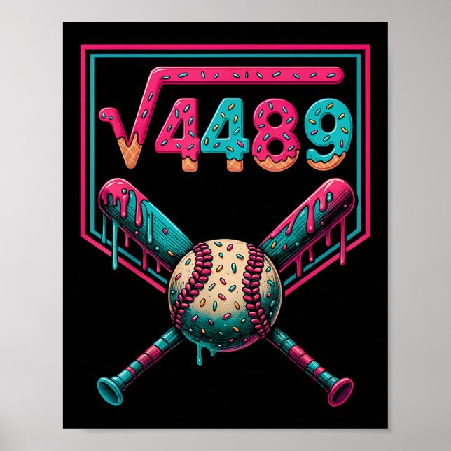 67 Ice Cream Drip Square Root 4489 Slang Math Teac Poster (Front)