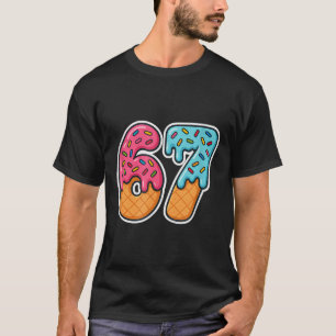 67 Ice Cream Meme Drip Six Seven Slang Gen Alpha T-Shirt