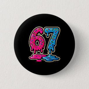 67 Ice Cream Meme Six Seven  6 Cm Round Badge