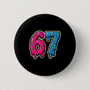 67 Ice Cream Meme Six Seven  6 Cm Round Badge
