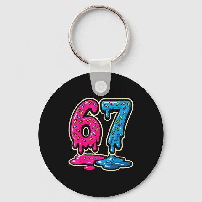 67 Ice Cream Meme Six Seven  Key Ring (Front)