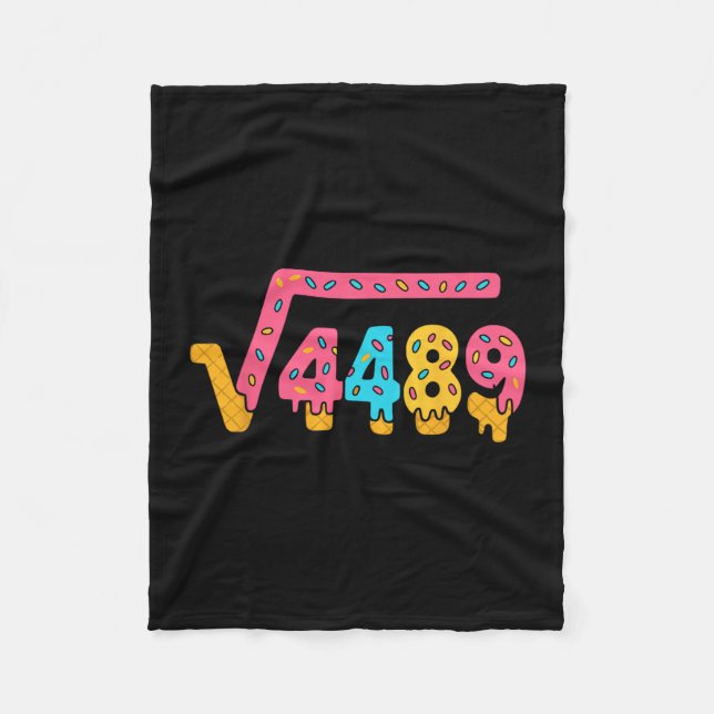 67 Ice Cream Meme Square Root 4489 Slang Math Teac Fleece Blanket (Front)