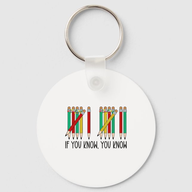 67 If You Know You Know Tally Marks Pencils Six Se Key Ring (Front)
