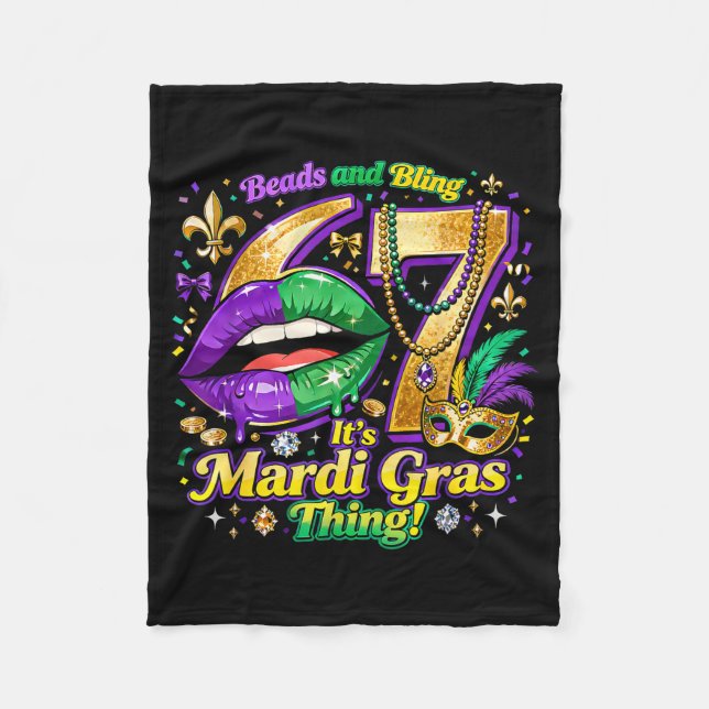 67 It’s A Mardi Gras Thing Funny Meme Quote _2  Fleece Blanket (Front)