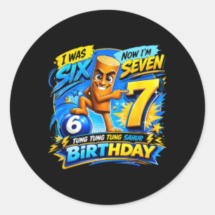 67 Italian Brainrot Tung Tung Sahur Six Seven Meme Classic Round Sticker