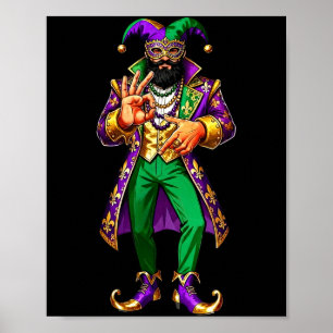 67 Jester Man Mardi Gras Six Seven Meme Gen Alpha Poster