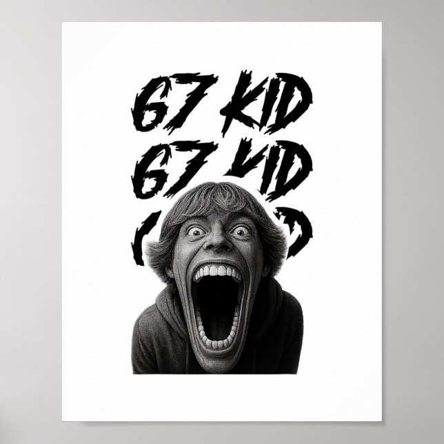 67 Kid 67 Meme Six Seven 6-7 Funny Internet Joke V Poster (Front)