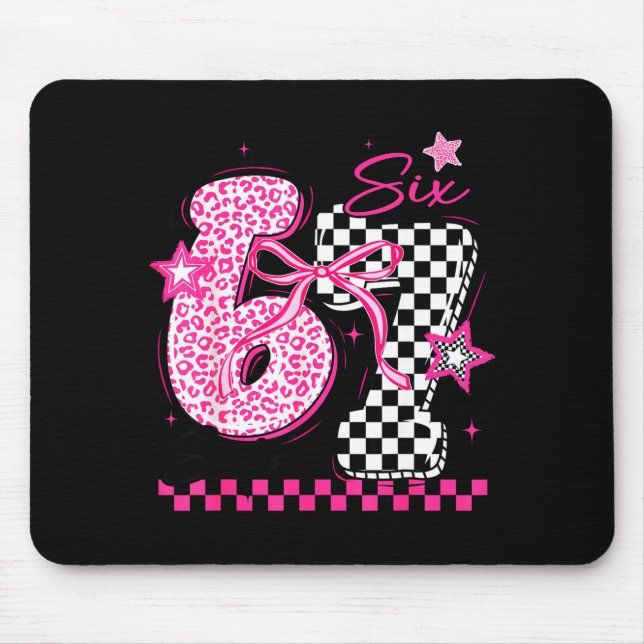 67 Leopard Chequered Funny Six Seven Meme 6-7 Teac Mouse Pad (Front)