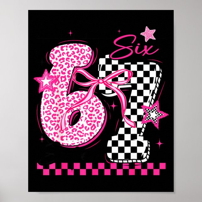 67 Leopard Chequered Funny Six Seven Meme 6-7 Teac Poster (Front)