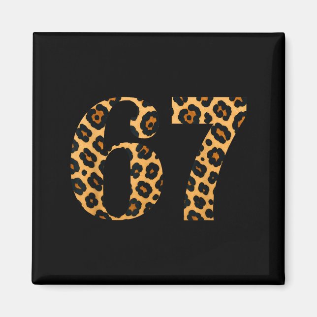 67 Leopard Pattern 6 7 Illustration Magnet (Front)