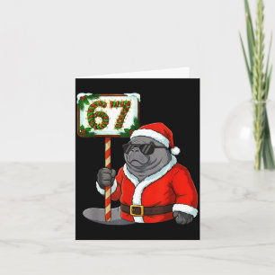 67 Manatee Christmas Six Seven Meme Brainrot Manat Card