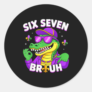 67 Mardi Gras Alligator Mardigator Classic Round Sticker
