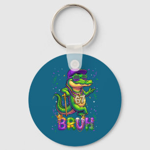 67 mardi gras alligator mardigator six seven bruh key ring