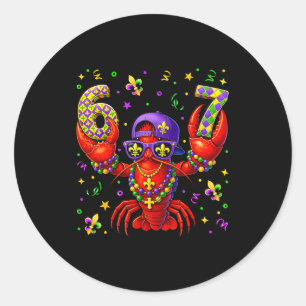 67 Mardi Gras Crawfish Beads Six Seven Carnival Bo Classic Round Sticker