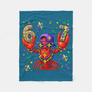 67 Mardi Gras Crawfish Beads Six Seven Carnival Bo Fleece Blanket